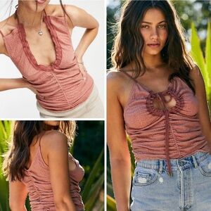 Free People Cinched Key Hole Cami NWOT Size XL TG